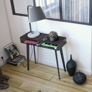 contemporary sideboard table / steel / rectangular / brown