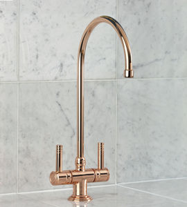 deck-mounted mixer tap / brass / copper / ceramic