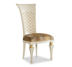 classic chair / wood / high-back / upholstered