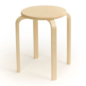 contemporary stool / birch / fabric / round