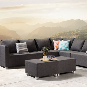 contemporary coffee table / aluminum / fabric / rectangular