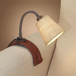table lamp / contemporary / cotton / leather