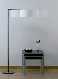 floor-standing lamp / contemporary / nickel / silk