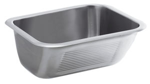 built-in washbasin / rectangular / stainless steel / contemporary