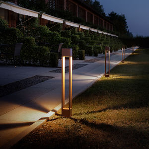urban bollard light / contemporary / stainless steel / LED