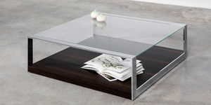 coffee table / contemporary / glass / rectangular