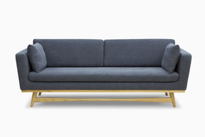 Scandinavian design sofa / solid wood / fabric / 3-seater