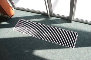hot water convector / linear / metal / floor