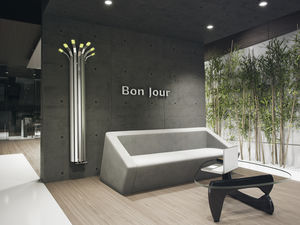 hot water radiator / vertical / bamboo / free-standing