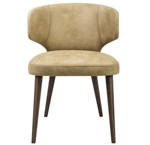 traditional chair / upholstered / wing / wood