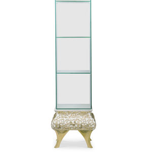traditional display case / with legs / glass / brass
