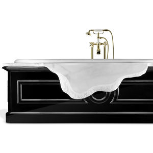freestanding bathtub / natural stone / marble / wooden