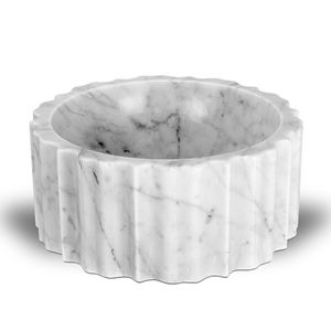 countertop washbasin / round / marble / contemporary