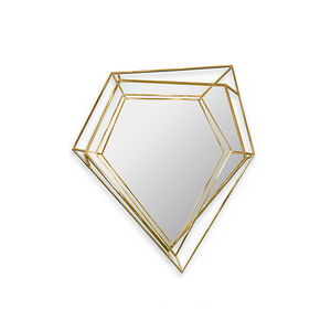 wall-mounted mirror / original design / commercial / brass
