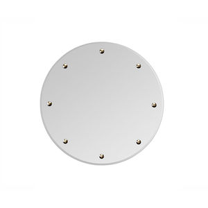 wall-mounted mirror / contemporary / round / brass