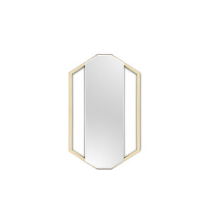 wall-mounted mirror / contemporary / brass
