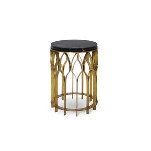 original design side table / brass / marble / round