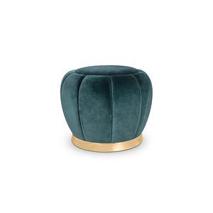 contemporary stool / fabric / polished brass