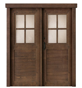 swing door / solid wood / interior / double-leaf