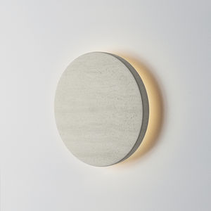 contemporary wall light / oak / limestone / LED