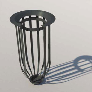 public trash can / steel / contemporary / anti-terrorism
