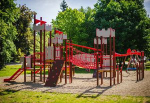 playground play structure / plastic / wooden