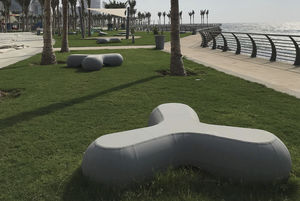 public bench / contemporary / high-performance concrete