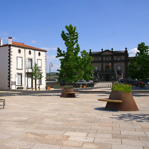 public bench / contemporary / exotic wood / sheet steel