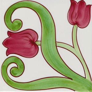 wall tile / for floors / porcelain stoneware / floral