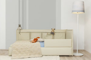 single bed / contemporary / leather