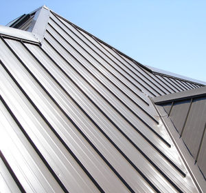 sheet steel roofing / steel / standing seam / colored