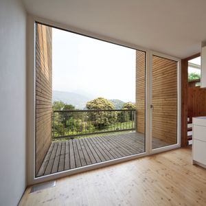 casement window / wooden / aluminum / triple-glazed