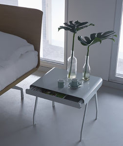 contemporary bedside table / steel / rectangular / commercial