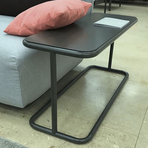 contemporary side table / aluminum / marble / rectangular