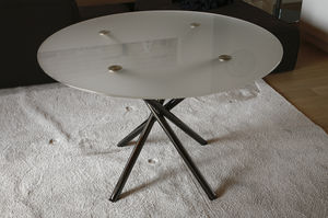 contemporary table / aluminum / round / commercial