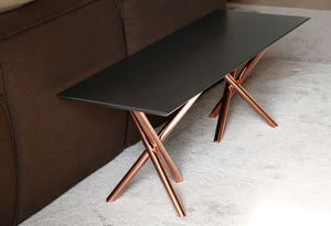 contemporary coffee table / aluminum / rectangular / commercial