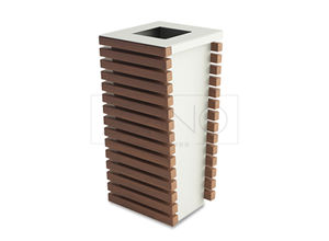 public trash can / steel / wooden / commercial