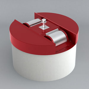 trash can with underground receptacle / wooden / swing / contemporary