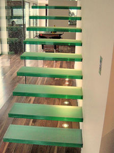 glass step panel / building / low-e / laminated
