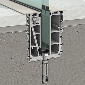 aluminum fastening system / for panels / railing / clamp profile