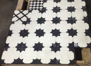 indoor encaustic cement tile / floor-mounted / geometric pattern / handmade