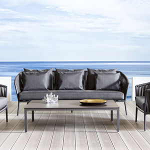 contemporary coffee table / aluminum / gemstone / rectangular