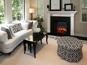electric fireplace / contemporary / traditional / closed hearth