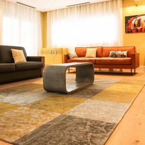 contemporary coffee table / concrete / rectangular / garden