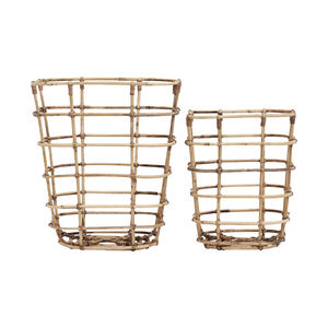 wooden laundry basket