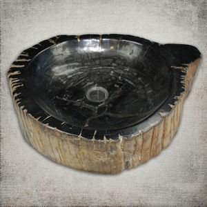 countertop washbasin / petrified wood / contemporary