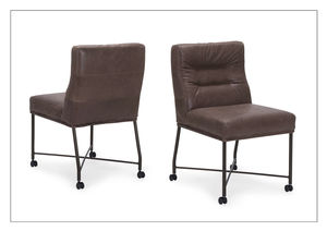 contemporary chair / fabric / leather / upholstered