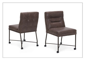 contemporary chair / fabric / leather / upholstered