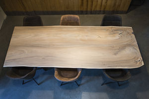 contemporary dining table / acacia / solid wood / walnut