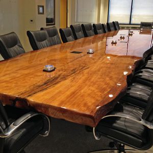 contemporary boardroom table / steel / round / rectangular